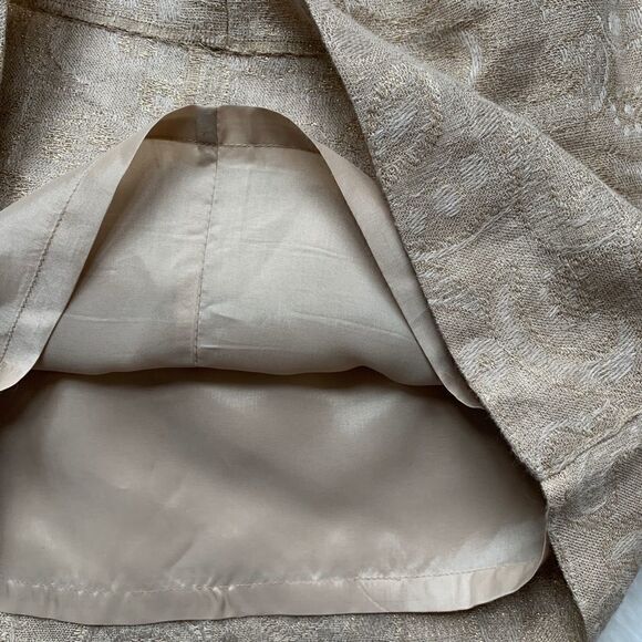 Michael Kors Cream and Gold Linen Skirt Size 4 - Picture 5 of 6